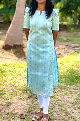 Organza with gold zari kurti