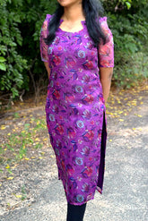 Purple Organza kurti