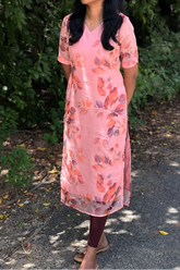 Light Pink Organza kurti