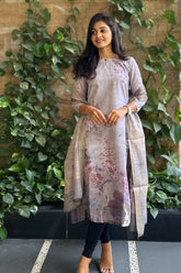 Lilac Wave Kurti and Dupatta