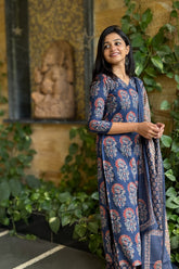 Indigo Bloom Kurta Set