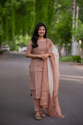 Almond Blush Linen 3 piece suit