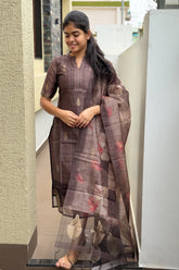 Tissue silk kurti and dupatta