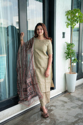 Earthy Serenity Linen 3 piece suit