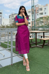 Raw silk kurti