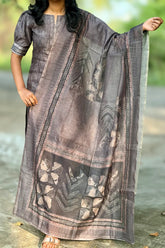 Semi Chanderi silk kurta set