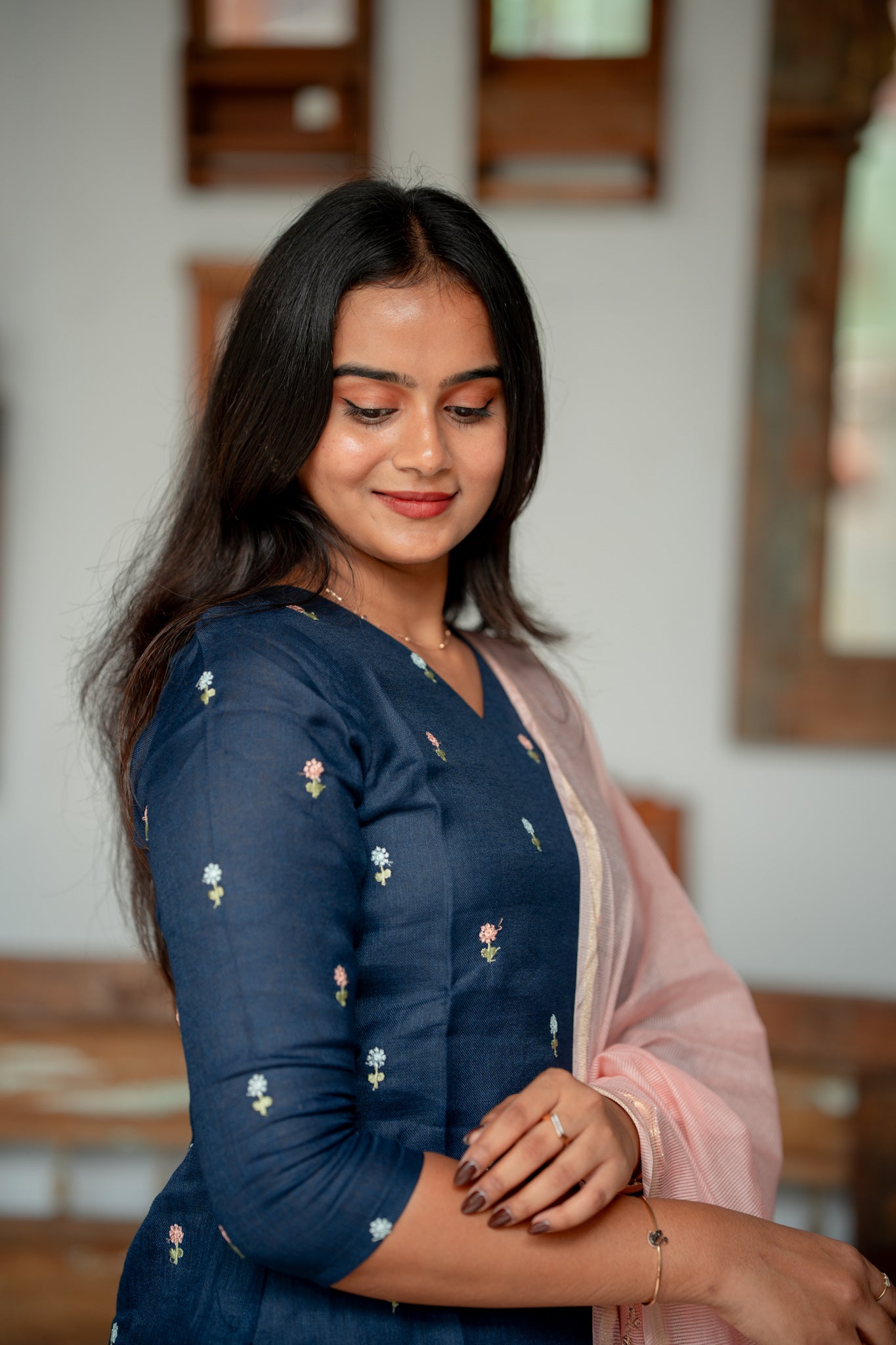 Indigo blush Linen 3 Piece Suit