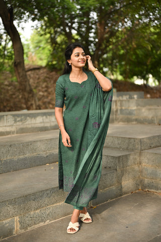 Forest Bloom Cotton 3 Piece suit