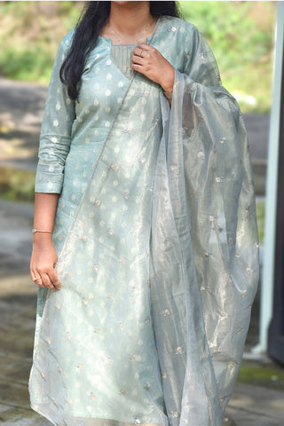 Tissue silk kurti with dupatta