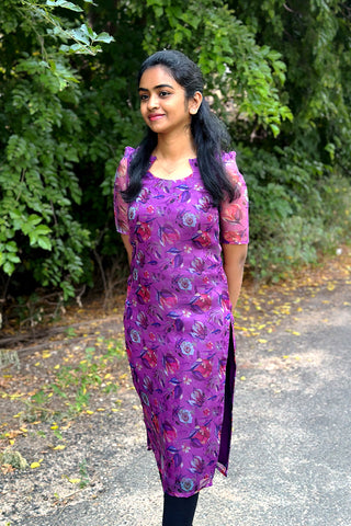 Purple Organza kurti