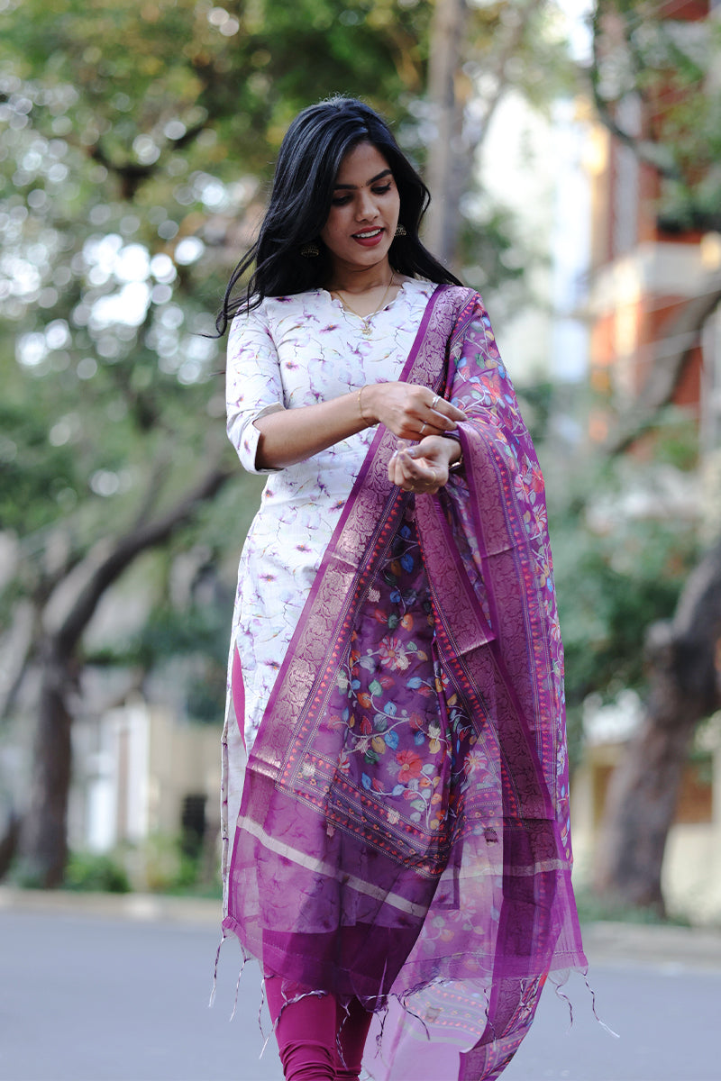 Fuchsia dream kurti with dupatta