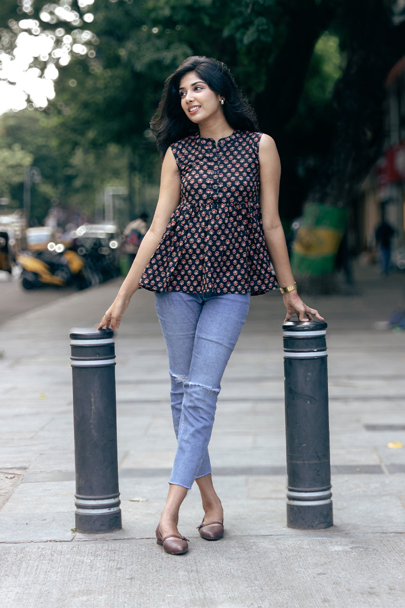 Black Peplum top