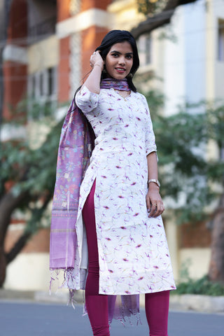 Fuchsia dream kurti with dupatta