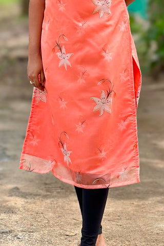 Organza Kurti with gold foil