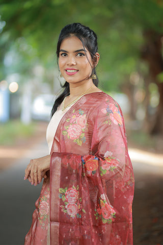 Golden saffron kurti with dupatta