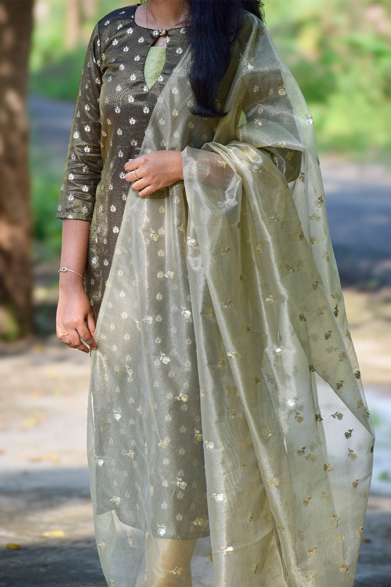 Tissue silk kurti with dupatta