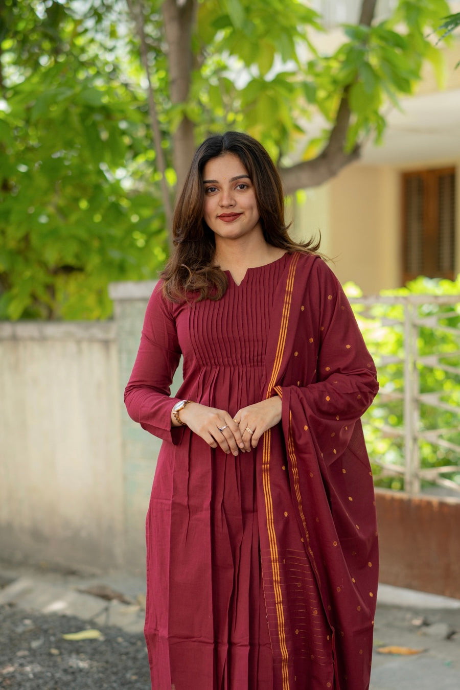 Scarlet Aura Cotton 3 piece suit
