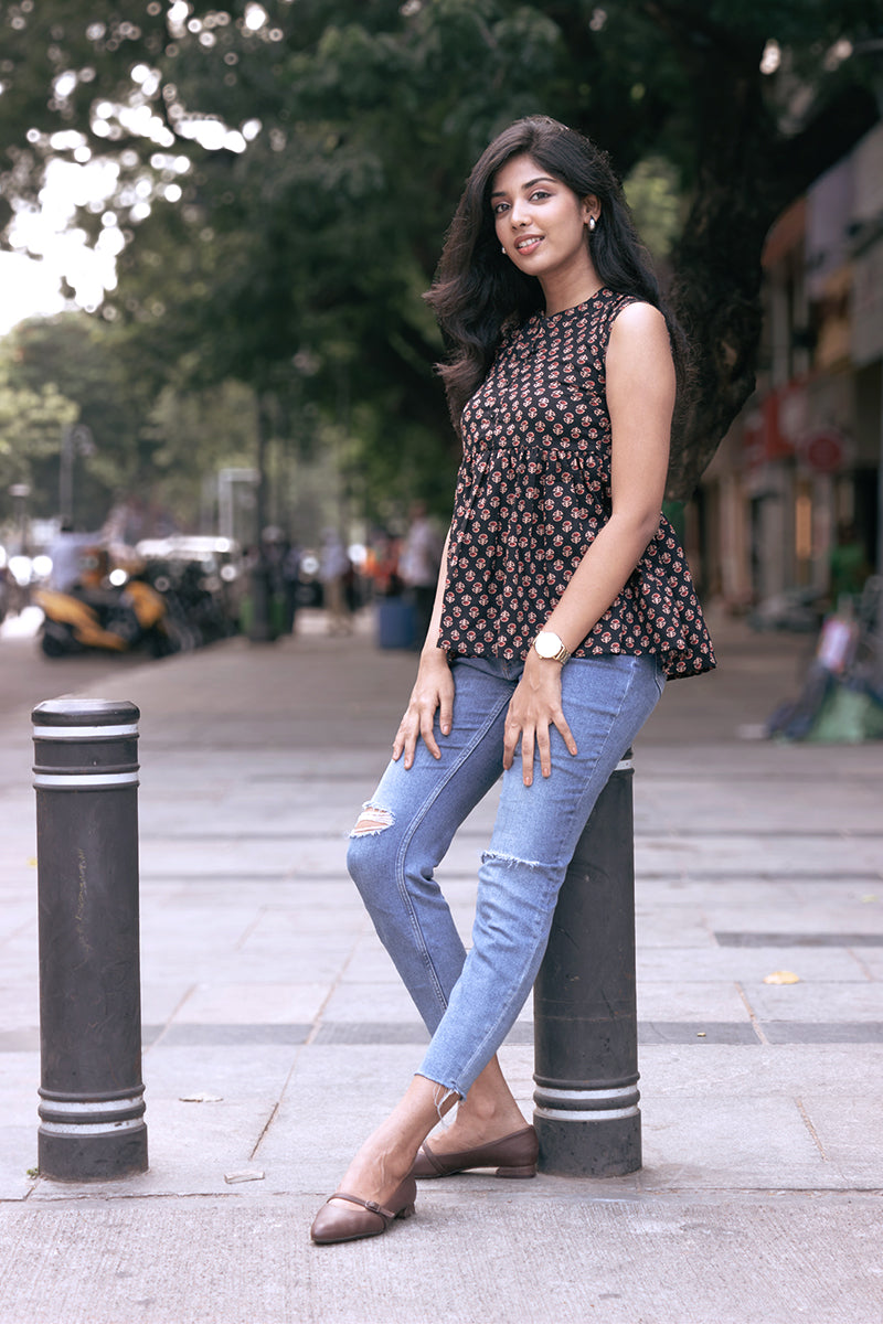 Black Peplum top