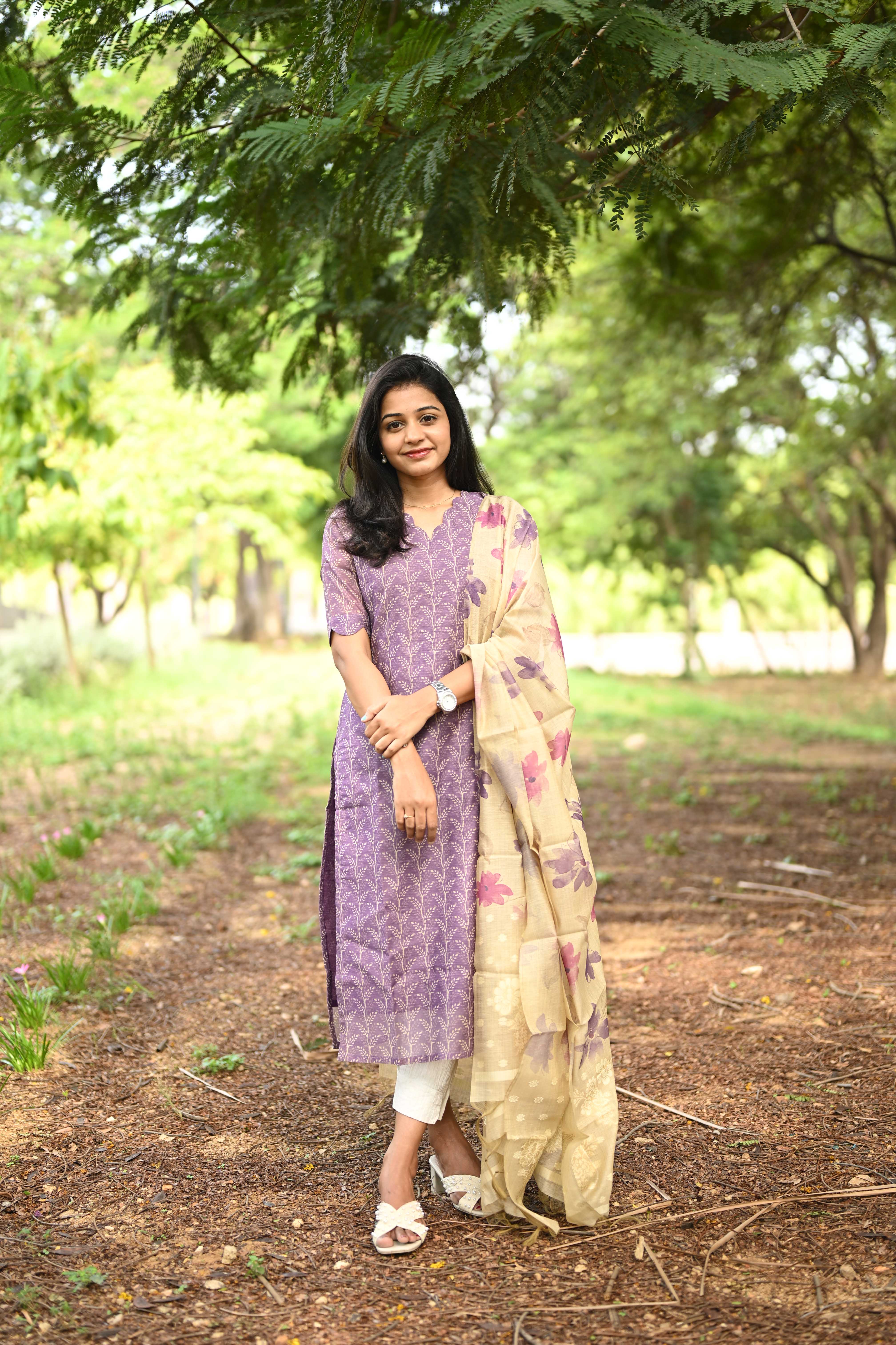 Wild Lavender Kurti and dupatta