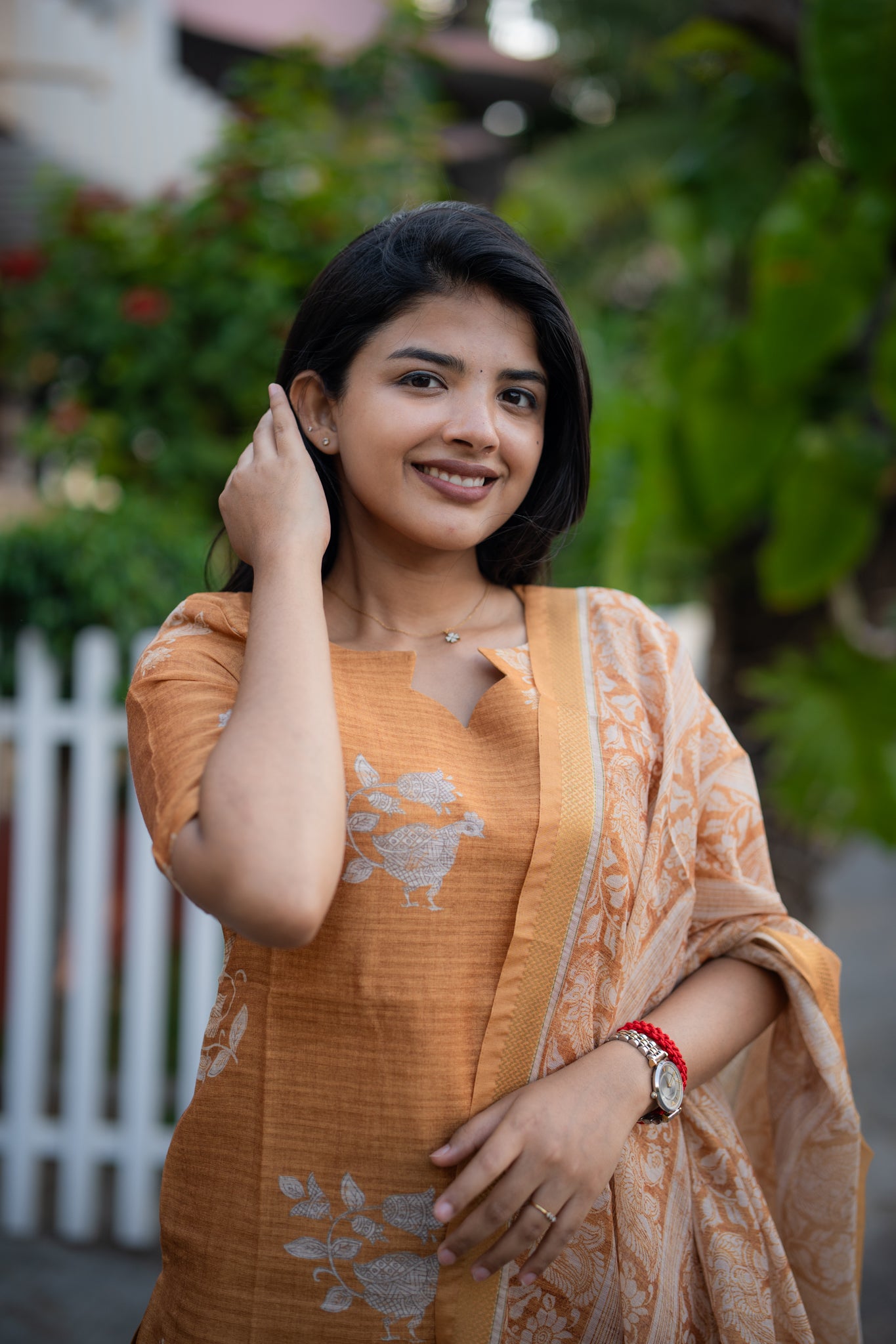 Apricot bloom Munga silk 3 Piece Suit