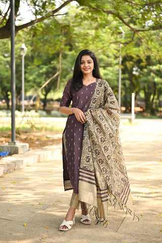 Vintage Plum Rawsilk 3 piece suit