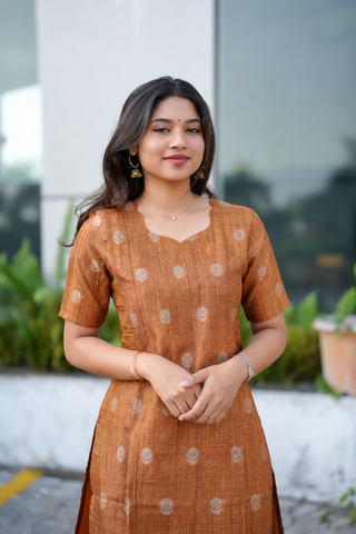 Rustic Fern- Roman Silk Kurti