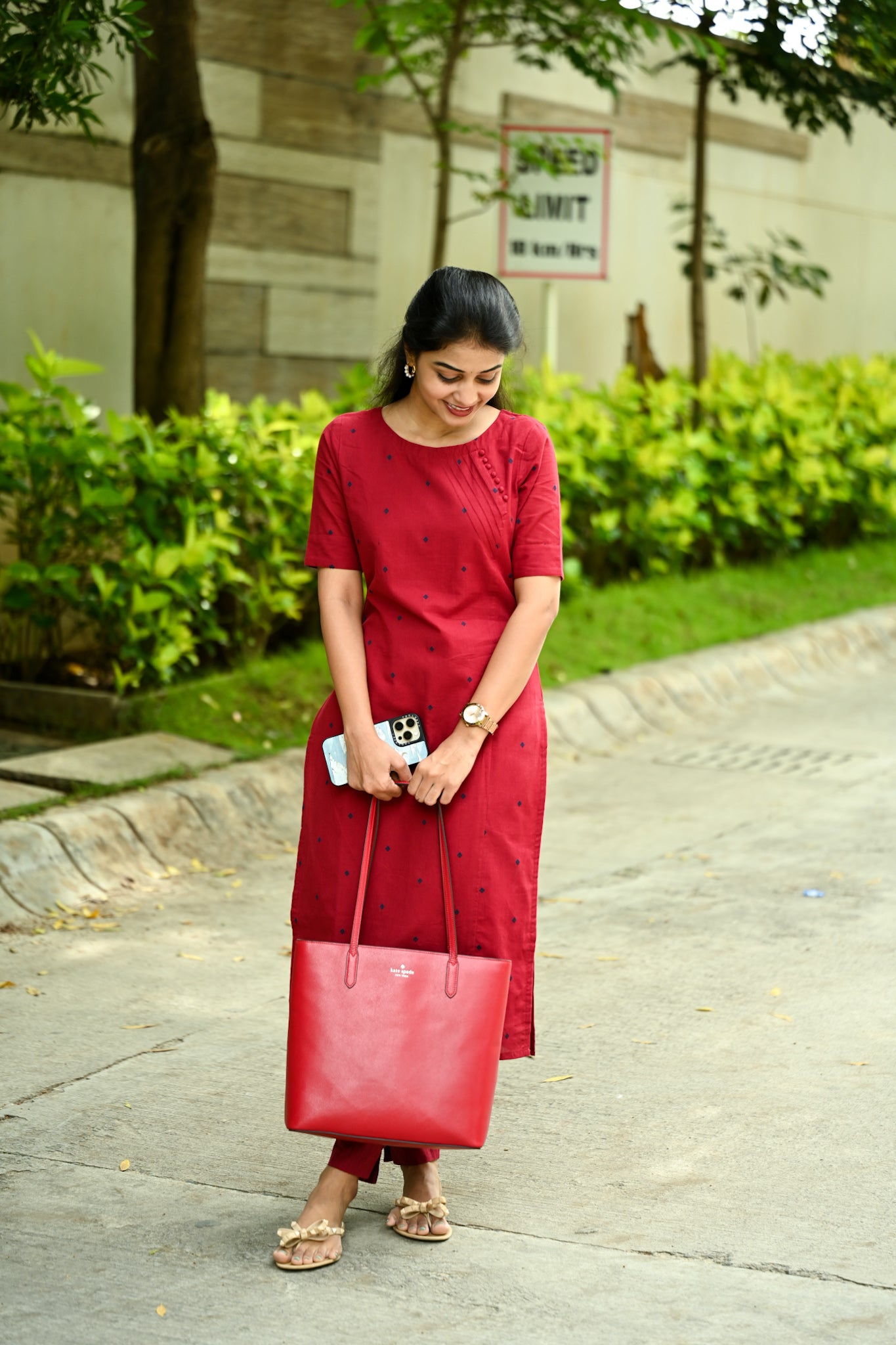 Red Handloom kurtaset