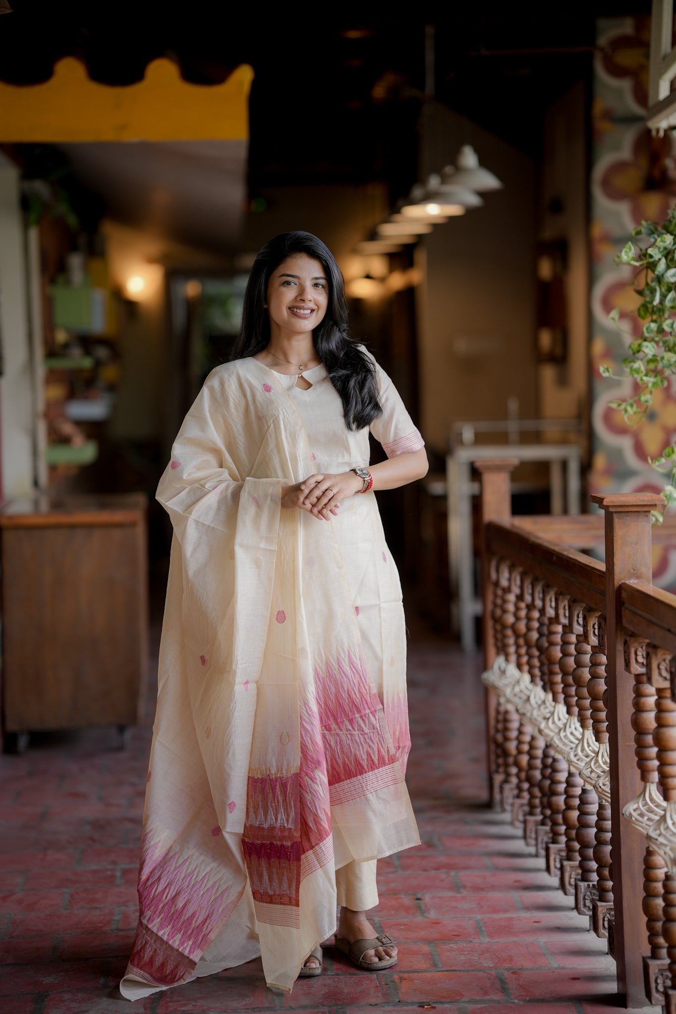 Ivory Rosette 3 Piece Suit