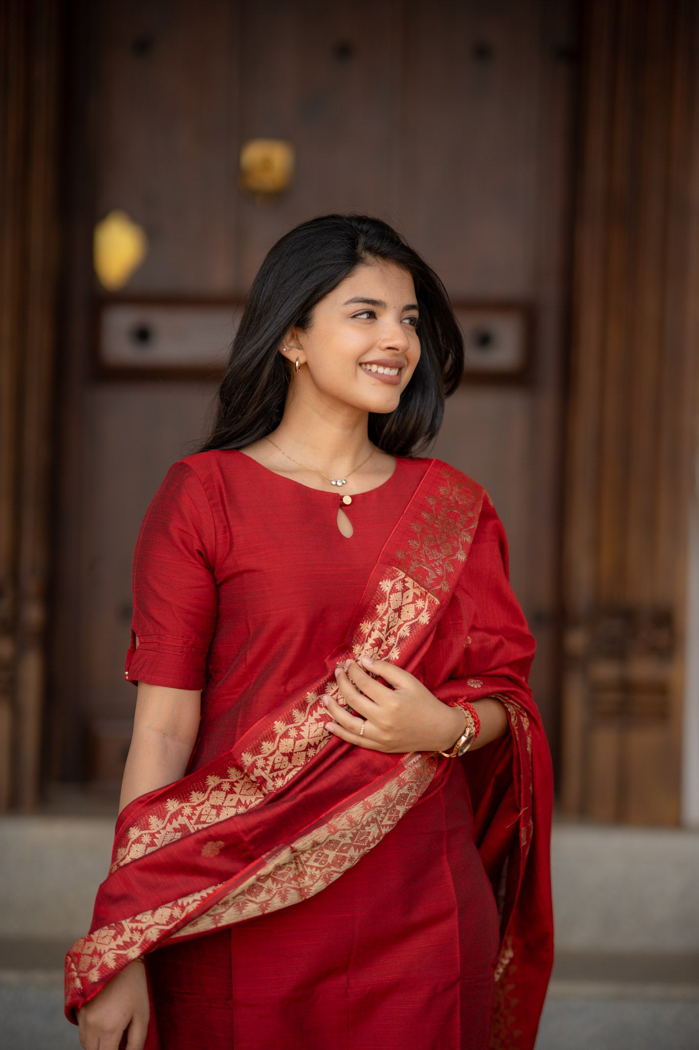 Scarlet Charm Rawsilk 3 pc suit