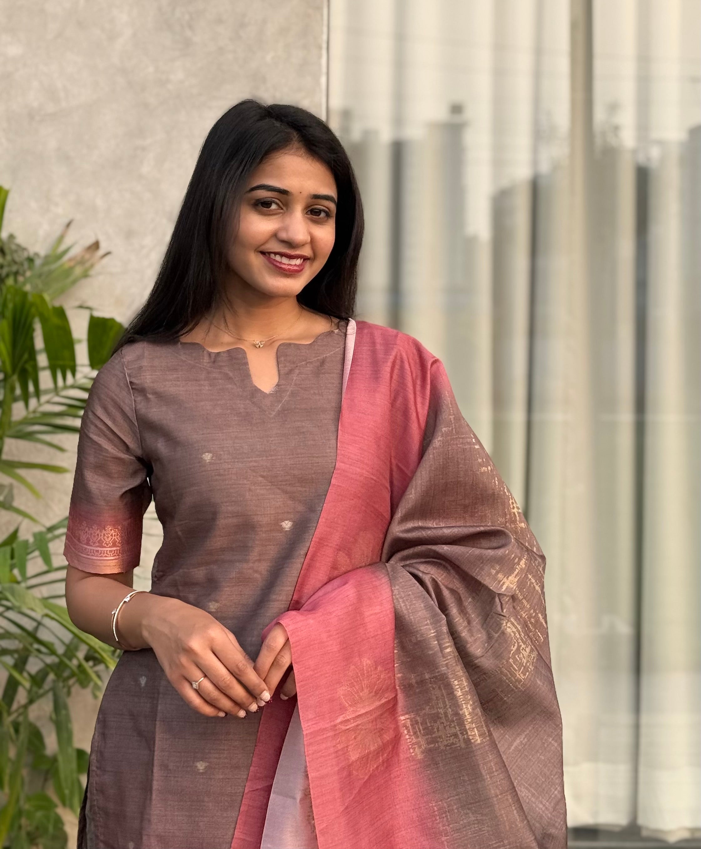 Rosy dusk ombre 3 piece suit