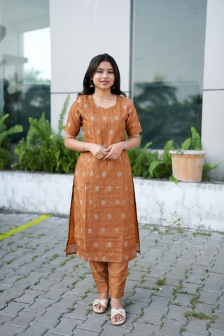 Rustic Fern- Roman Silk Kurti