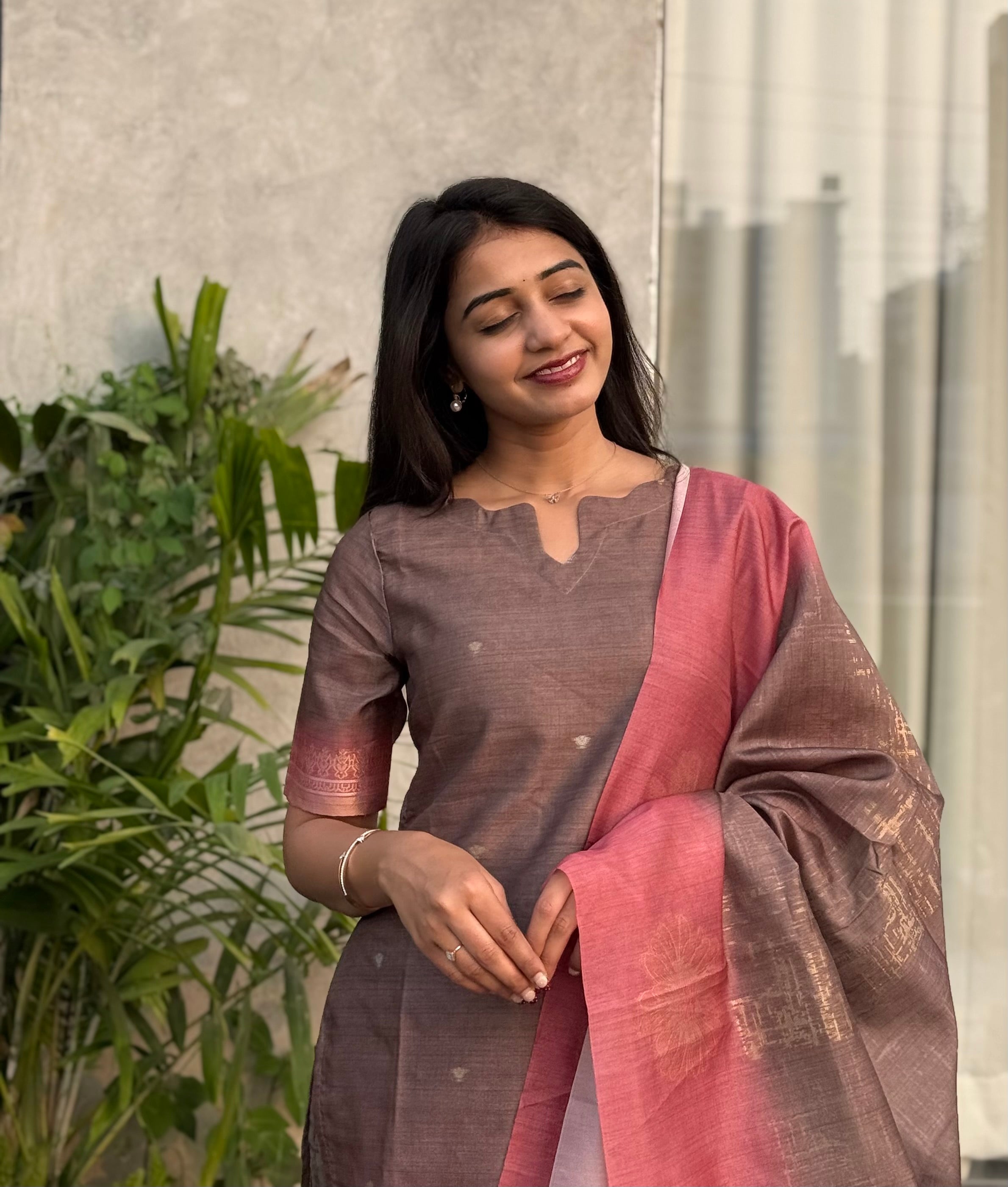 Rosy dusk ombre 3 piece suit