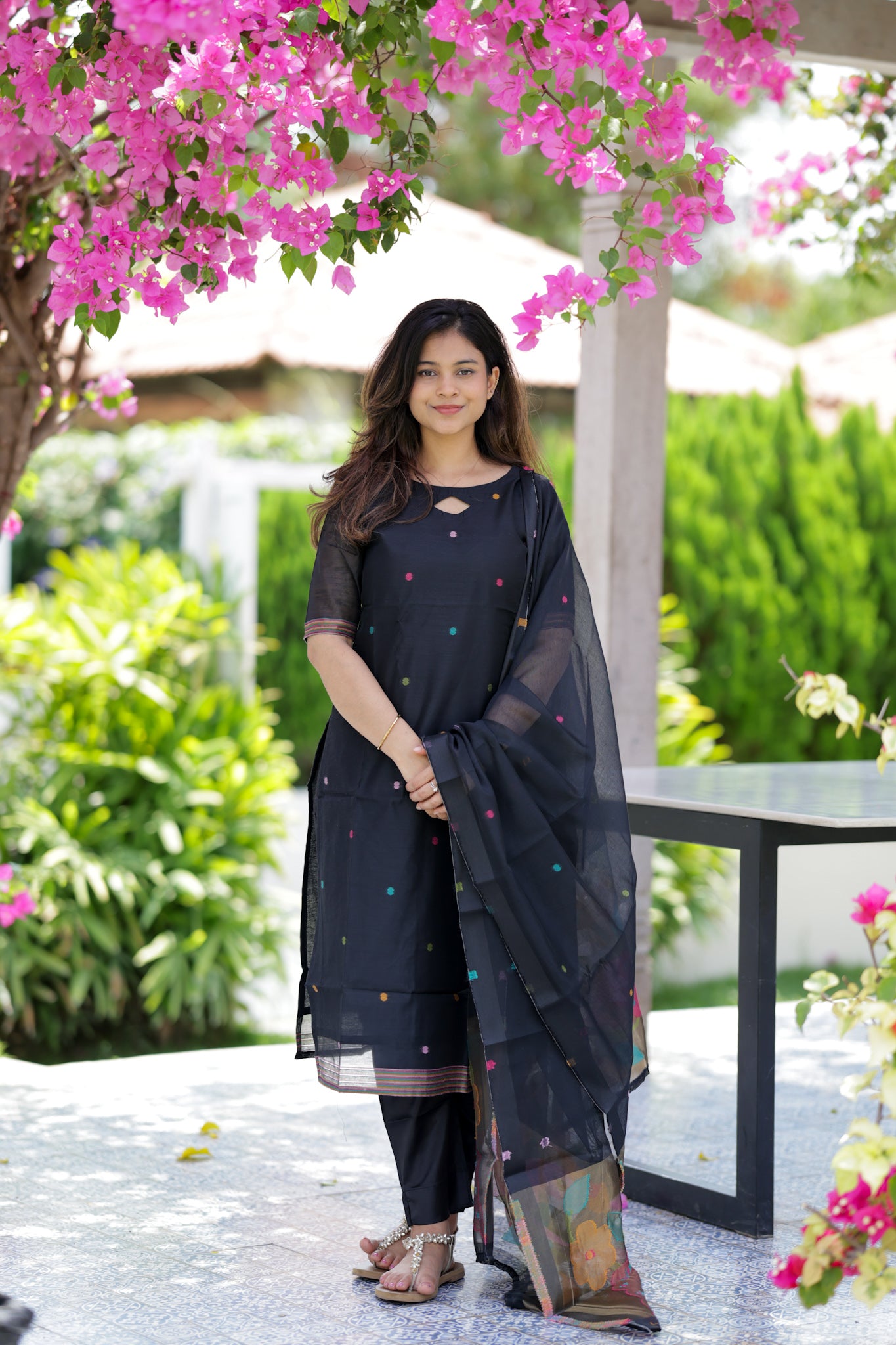 Black tissue silk 3 piece suit