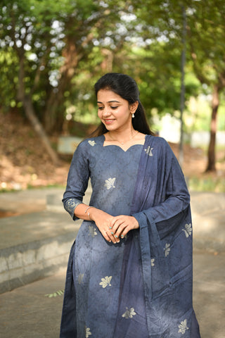 Moonstone Bloom Cotton 3 Piece Suit