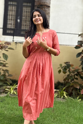 Muted Coral A line maxi