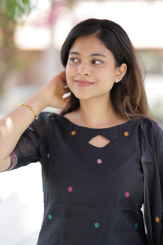 Black tissue silk 3 piece suit