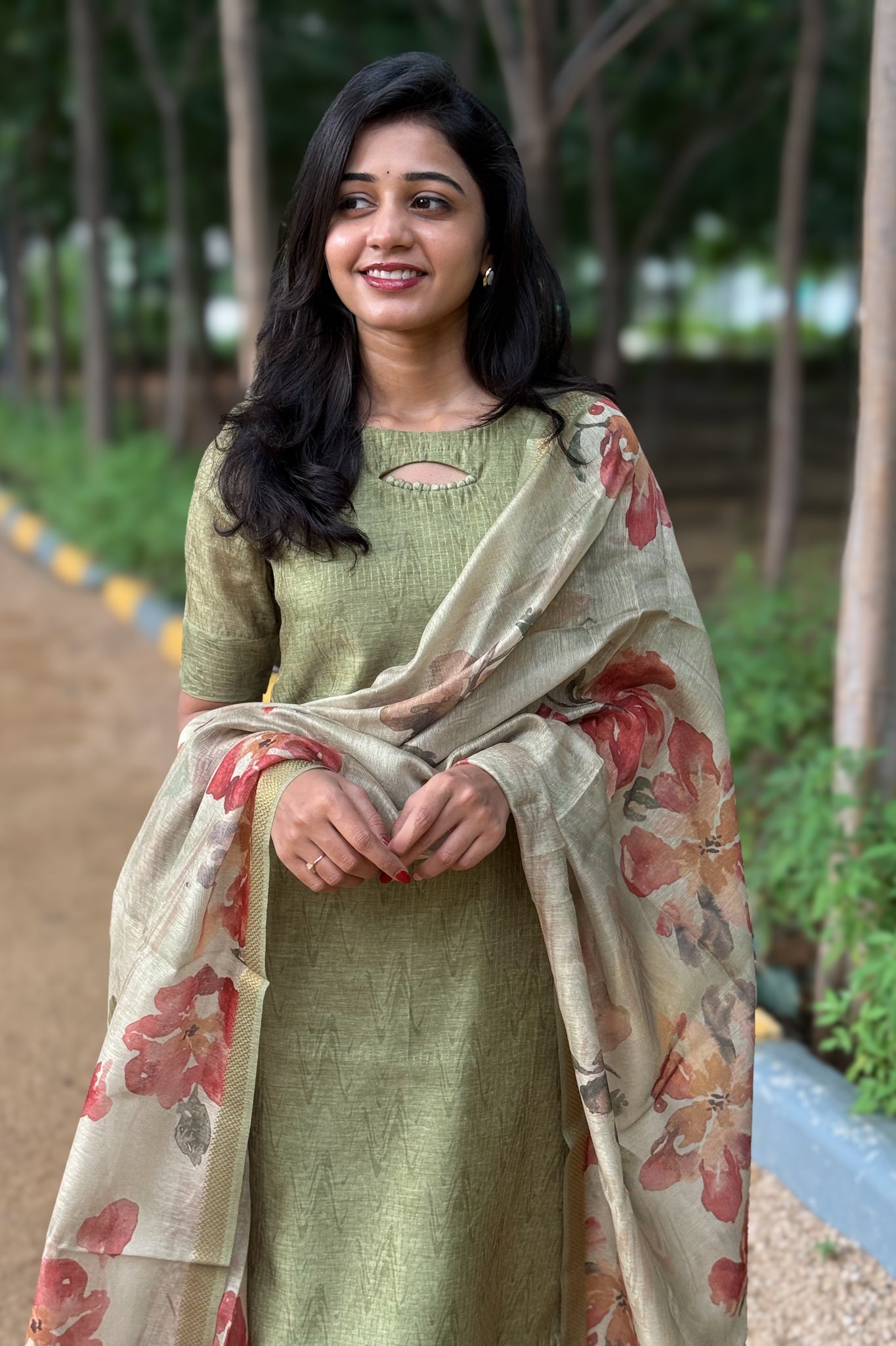 Chanderi silk kurti and dupatta