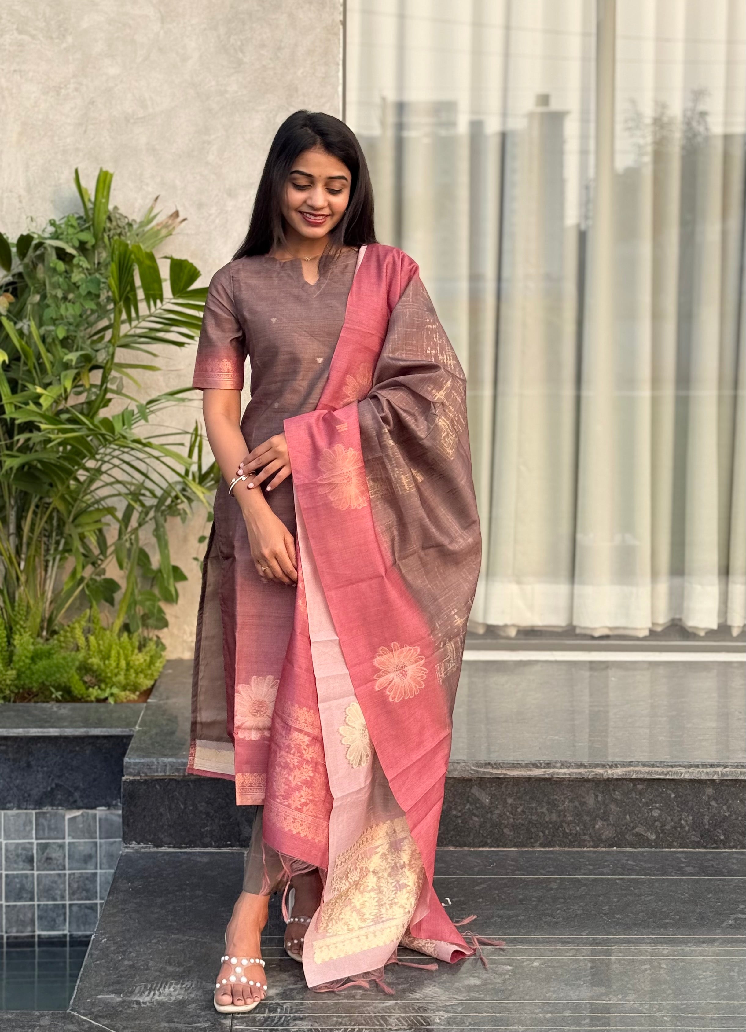 Rosy dusk ombre 3 piece suit