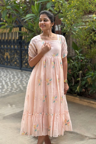 Pink Mul Chanderi Maxi