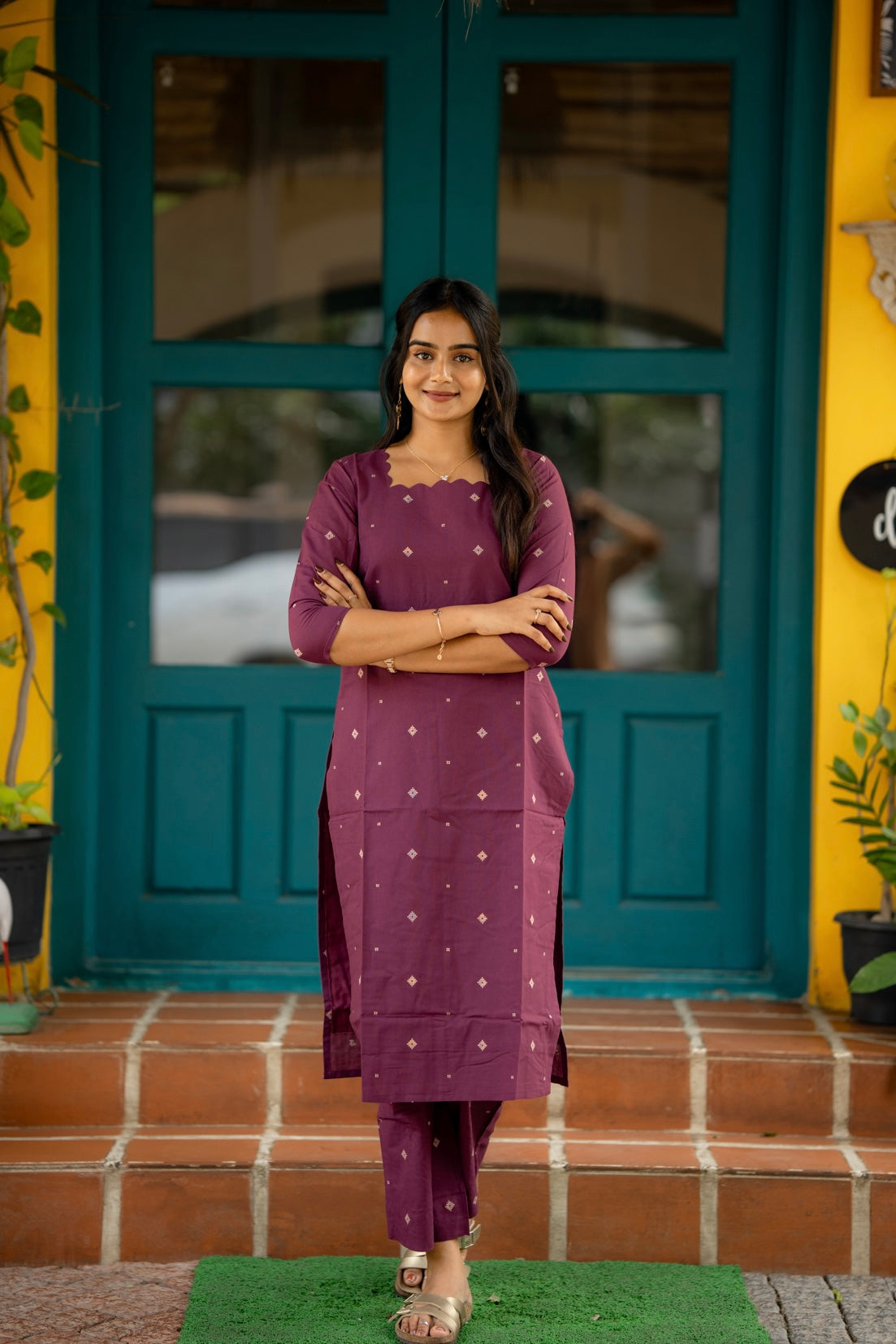 Plum Serenade handloom Coords