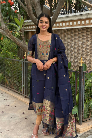 Moonflower jamdhani kurti and dupatta