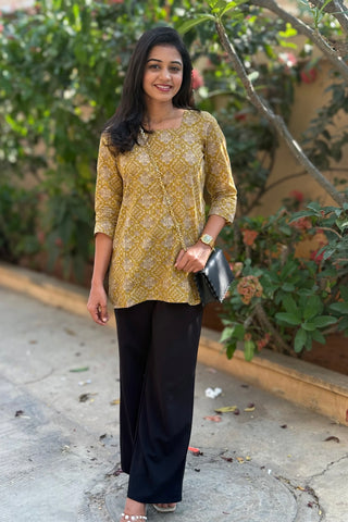Yellow Short Kurti