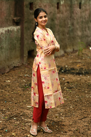 Tussar silk kurti