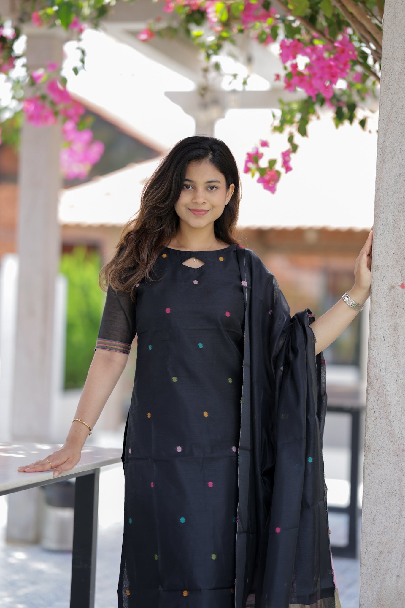 Black tissue silk 3 piece suit