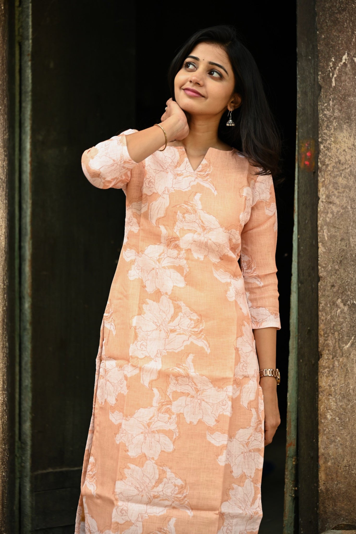 Apricot Aura Kurti