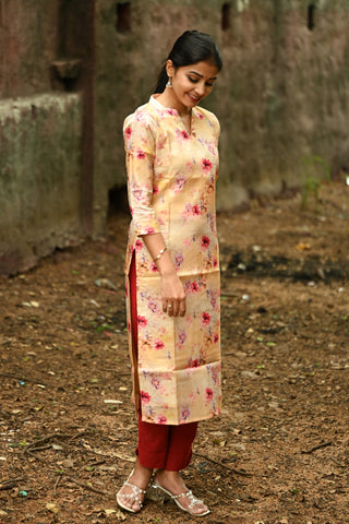 Tussar silk kurti