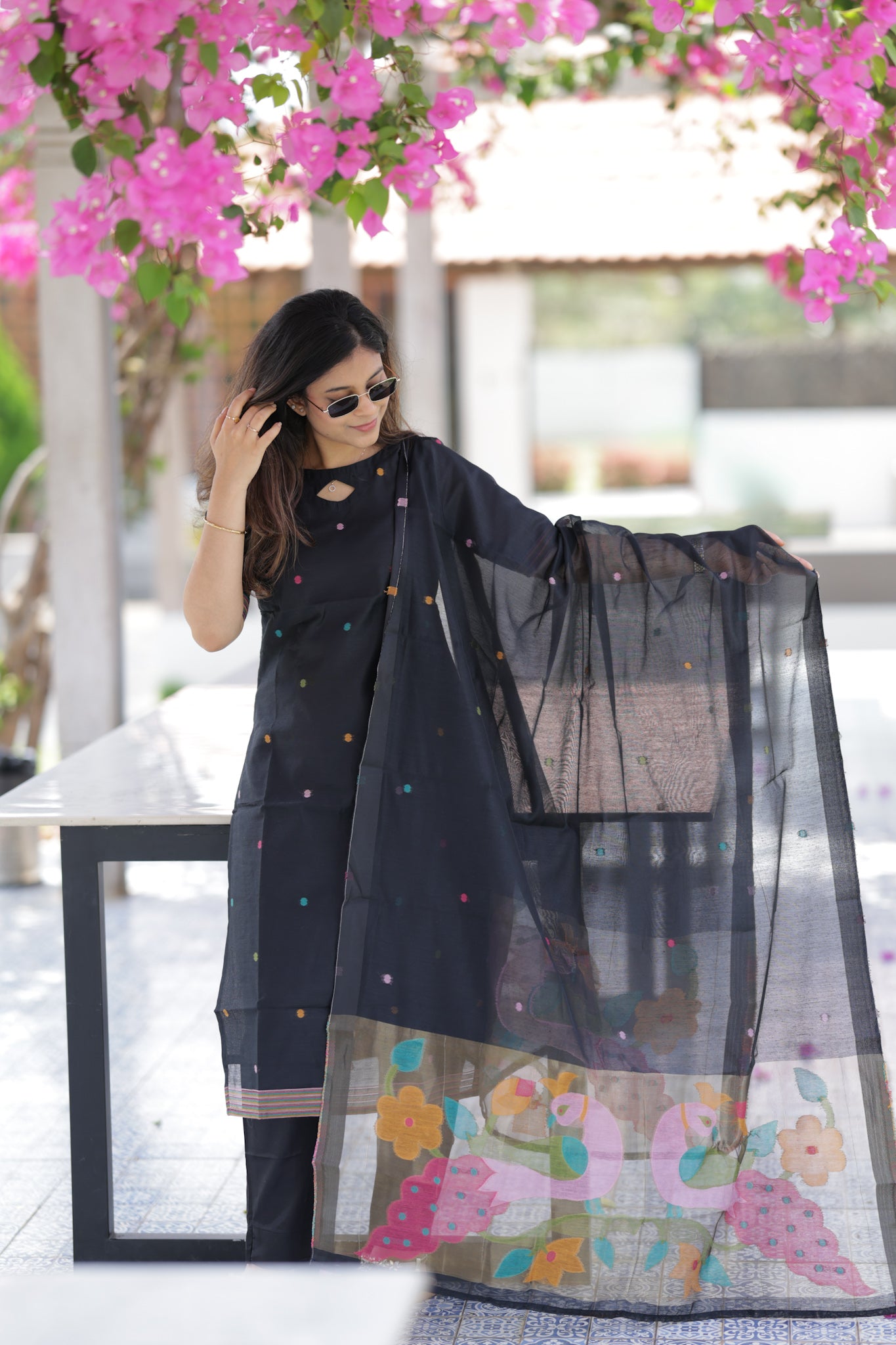 Black tissue silk 3 piece suit