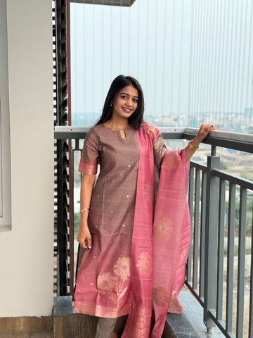 Rosy dusk ombre 3 piece suit