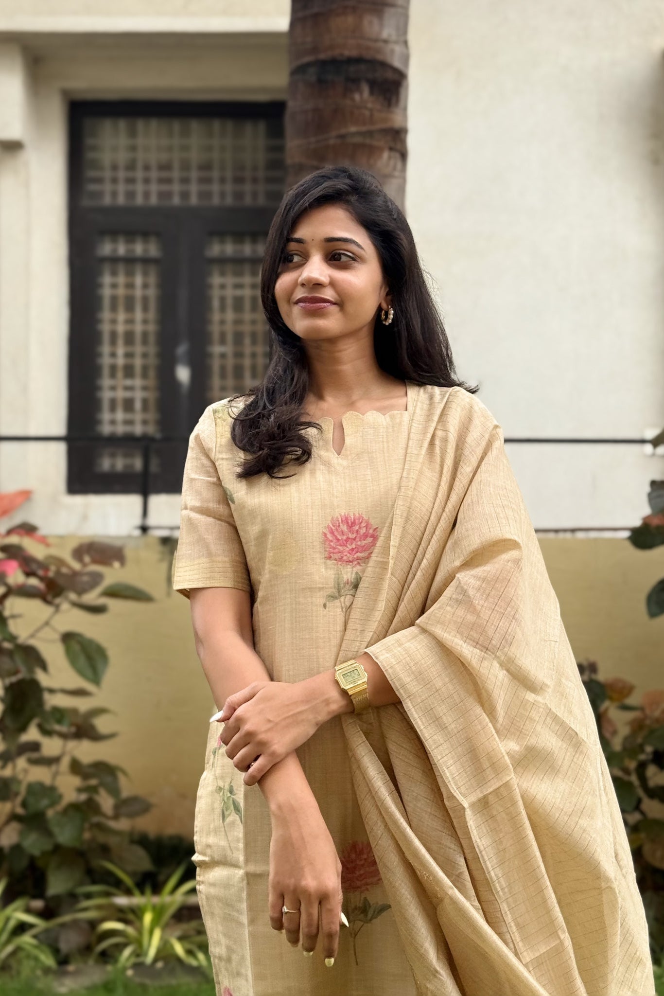 Tissue silk kurti and dupatta