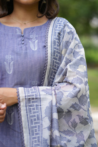 Neeli kurti and dupatta